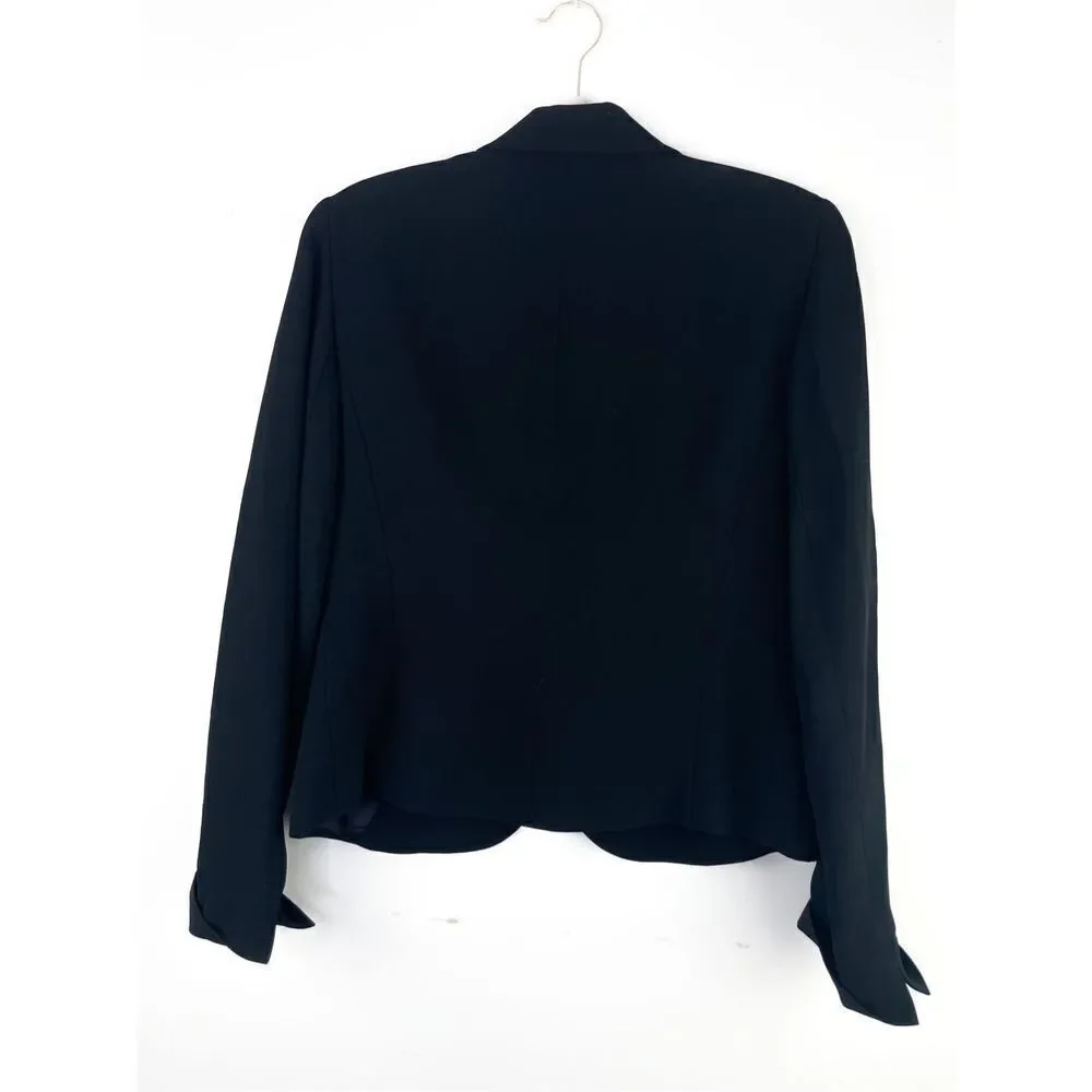Lafayette 148 NY Single Button‎ Cropped Black Blazer Size 6